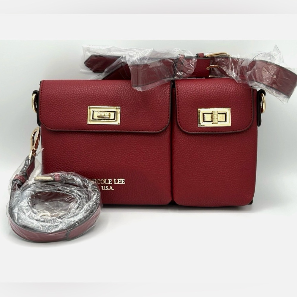 Nicole Lee Elegant Red Crossbody Bag